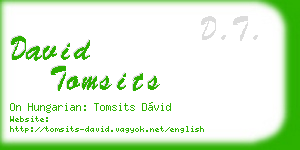 david tomsits business card